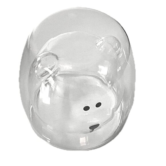 Double-Layer Clear Glass Insulated Beverage Cup Cute Teddy Bear Design NWOT - Picture 6 of 6